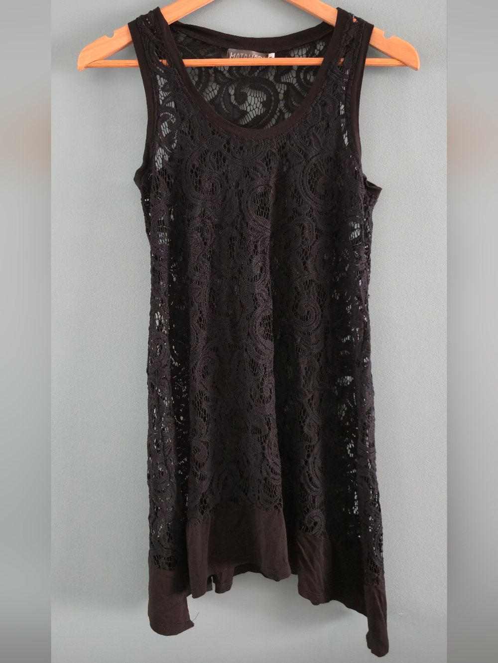 Black Lace Tank Dress Beach Cover Up